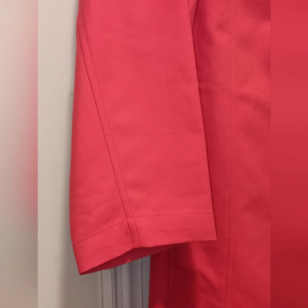 Harve benard salmon cotton long Trench  Jacket Size Large - Picture 8 of 8